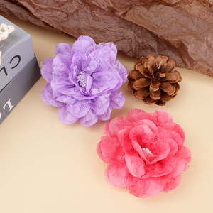 Yupu Pleated Lace Camellia <b>Flowers</b> Durable Trimming For Hair Accessories Clothing Decorative Craft DIY - Product Image 3