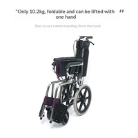 Fauteuil roulant manuel pliable 16 pouces léger pour personnes âgées, soins à domicile, voyages, extérieur et usage hospitalier