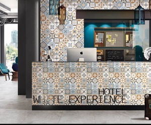 Azulejos de pared de suelo de porcelana con textura de piedra mate de 600x600 con patrón Vintage Floral antiguo antideslizante para baño moderno Retro - Product Image 5