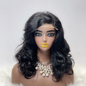 13x4 Frontal Lace for <b>Pixie</b> Bouncy <b>Wig</b> Double Drawn Bulk Human Hair High-quality Braiding <b>Wigs</b> - Product Image 1