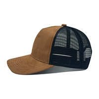 Gorra de Malla de Gamuza de 5 Paneles para Hombre, Protección Solar para Exteriores de Verano, Gorra Transpirable, Gorra de Béisbol, Gorra de Camionero Personalizada, Gorras de Camionero al por Mayor