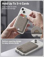 Dompet Kartu Magnetik MagSafe untuk iPhone 15 14 Pro, Tipis, Kulit PU, Dapat Dilepas, Tempat Kartu Kredit, Pegangan Kuat, Tas Ponsel