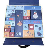Boîtes cadeaux calendrier de l'avent magnétiques avec logo personnalisé, revêtement UV, gaufrage, carton recyclable et écologique pour Noël