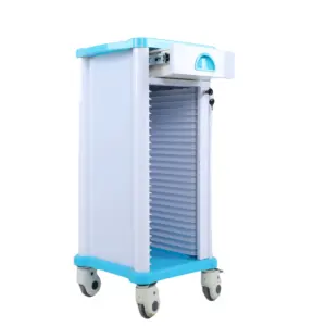 Ginee Medical abs plastic metal medical files trolley for hospital nursing patients professionally