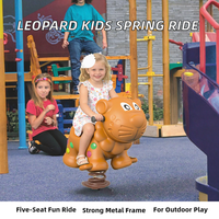 Structure de jeu commerciale SageDelightRides : Ensemble de balançoire à ressort Léopard pour enfants en LLDPE et acier galvanisé, pour espace public, vente en gros