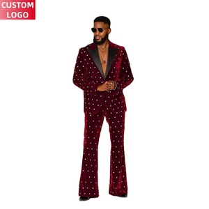 7xl Custom Logo 2 Stuks Heren Pak Banket Feest <span class=keywords><strong>Prom</strong></span> Hand-Toegepaste Strass Setting Past Luxe Voor Mannen - Product Image 4