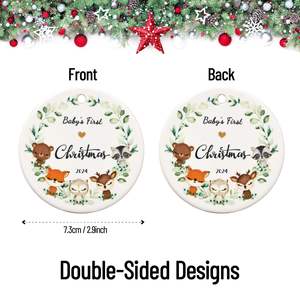 Adornos Navideños Planos Transfronterizos, Colgantes Redondos de Acrílico, Decoraciones Rústicas para Árboles - Product Image 1