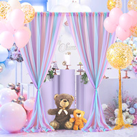 Lumoire Celebration Rideau de fond en gaze transparente pour arche de mariage, texture haut de gamme, pour événements transfrontaliers