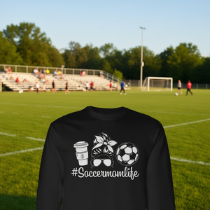 T-shirt à manches longues Soccermomlife, design ballon de café noir, tenue pour le jour du match - Product Image 2