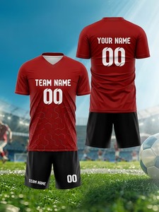 Tenue de football à col en V, nom et numéro personnalisables pour hommes, uniformes d'équipe d'entraînement 2 pièces pour adultes/étudiants, nouveau style F10 - Product Image 3