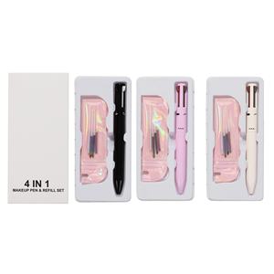 Bolígrafo resaltador de cejas con logotipo personalizado, delineador de ojos negro, lápiz labial, Etiqueta Privada, venta al por mayor, bolígrafo de maquillaje vegano 4 en 1 - Product Image 5