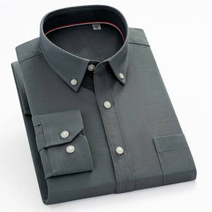 Chemises habillées formelles pour hommes, sur mesure, <span class=keywords><strong>en</strong></span> tissu Oxford de coton de luxe, à manches longues, pour affaires - Product Image 2