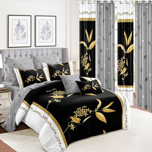 <strong>Black</strong> Printed Home Textiles Premium Bedroom Bedding Polyester <strong>Bedspread</strong> <strong>Set</strong> Supplier - Product Image 1