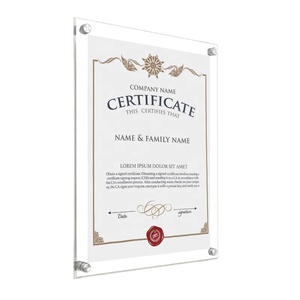 الاكريليك الجدار تصاعد إطارات الصور إطار صور للحصول على شهادة شفاف الديكورات المنزلية ، عرض الصورة أو الصورة 24x34cm - Product Image 1