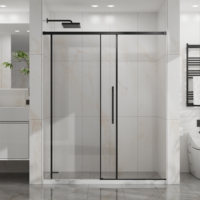 Porte de douche coulissante sans cadre en verre trempé polonais, taille personnalisée, OEM/ODM disponible, antidérapante, antirouille