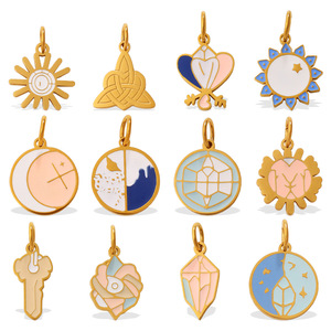 Colgante Geométrico de Sol y Luna de Ensueño Europeo Americano, de Aleación de Zinc, Accesorios de Joyería DIY, Unisex - Product Image 5