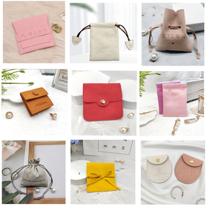Sac à rabat personnalisé en microfibre avec fermeture à pression, nouveau modèle épaissi pour le rangement de bijoux en microfibre, avec logo en relief, idéal pour offrir en cadeau - Product Image 6