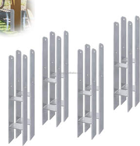 Ensemble de supports de poteaux en H en acier de 5mm, <span class=keywords><strong>plaque</strong></span> de base, manchon d'ancrage au sol, support de clôture - Product Image 5