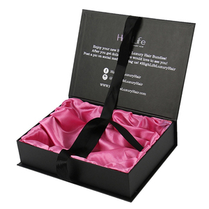 Customized Hard Board Magnetic Opening and Closing <b>Foldable</b> Paper <b>Box</b> Hair Extension <b>Box</b> with Silk Insert - Product Image 2