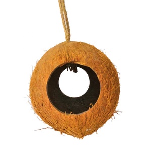 Coconut <strong>Bird</strong> <strong>Nest</strong>,Coconut Shell <strong>Bird</strong> Hamster <strong>Nest</strong> House Pet Parrot Budgies Hanging Toy Cage Decor Brown - Product Image 3