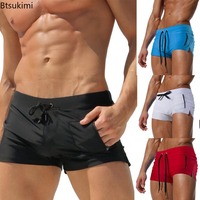Nouveau maillot de bain sexy pour homme, short de plage à séchage rapide, maillot de bain uni décontracté, short taille haute ajusté, respirant, pour le sport et le surf