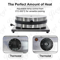 Machine à crêpes électrique commerciale 2400W, plaque antiadhésive ronde 400mm, 0-300 ° Thermostat réglable C, OEM ODM, directement de l'usine
