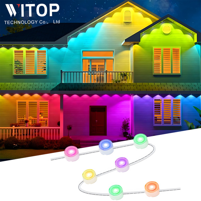 Smart WIFI RGBIC 15m 30m Permanent Outdoor Landscape Christmas Lights IP68 WS2811 APP Voice Control Dimmable 2-Year Lighting