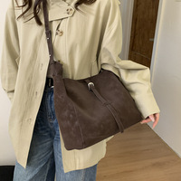 Sac fourre-tout rétro tendance pour femme, collection automne 2025, grande capacité, polyvalent, luxe léger, sac à bandoulière contrasté