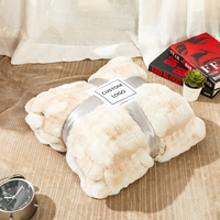 Couverture de luxe en fausse fourrure de lapin duveteux, taille King, Super doux