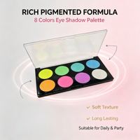 Palette de peinture végétale naturelle portable et écologique, 8 teintes, multi-finitions, pigment riche, pour usage occasionnel, rendez-vous, fêtes et spectacles