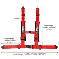Cinturón de Seguridad Deportivo de Nylon de 2 Pulgadas y Cuatro Puntos para Go-Kart, con Liberación Rápida, para Modificación de Automóviles, Venta al Por Mayor