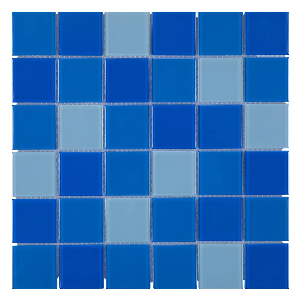 Project supply mozaiek tiles 48x48mm blue crystal glass bathroom pool mosaics