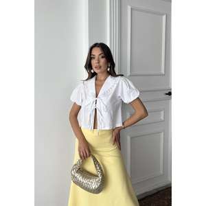 Chemise à col en dentelle blanche pour femmes, popeline, style vintage doux, respirante, à porter au quotidien - Product Image 3