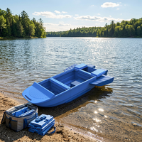 Bateau de pêche en PE modulaire léger avec garde-corps de sécurité, stabilisé aux UV, pour l'inspection des lacs et des réservoirs
