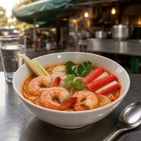 Nouilles de soupe Tom Yum style thaïlandais, saveur épicée et aigre, pour la vente au détail et les supermarchés asiatiques