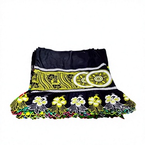 Wholesale Custom Women Embroidered <b>Skirt</b> Black Frill Hem Ruffle <b>Hawaiian</b> Floral <b>Skirt</b> OEM Factory - Product Image 1