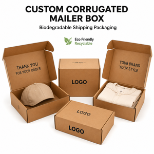 Cajas de Embalaje Recicladas Ecológicas Personalizadas para Ropa, Cajas de <span class=keywords><strong>Cartón</strong></span> <span class=keywords><strong>Corrugado</strong></span> <span class=keywords><strong>Kraft</strong></span> para Envío de Prendas, Cajas Sostenibles para Sombreros de Marca - Product Image 2