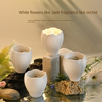 JISHE Aromatherapie Sojawachs Blumenförmige Duftkerze mit Natürlichen Ätherischen Ölen Handgemachte Heimdekoration für Feiertage und Diwali