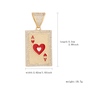 HP510 <span class=keywords><strong>Hip</strong></span> <span class=keywords><strong>Hop</strong></span> Bar <span class=keywords><strong>Rap</strong></span> carte da gioco un modello impermeabile 14K placcato oro ciondolo gioielli di moda adatto per accessori quotidiani - Product Image 4