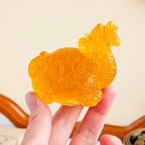 Adorno de <span class=keywords><strong>Tortuga</strong></span> Dragón de Resina Epoxi con Virutas de Cristal Natural al por Mayor, Mascota de Longevidad, Regalo de Año Nuevo - Product Image 3