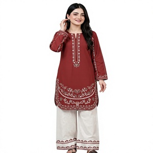 New Designer HeavyPur Roman Silk With Embroidery Work <b>Top</b> Plazzo Suit Set - Product Image 1