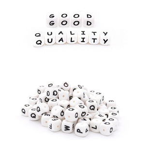 थोक 12mm प्रिंट Bpa मुक्त बेबी <span class=keywords><strong>Teether</strong></span> मनका खाद्य ग्रेड नरम बच्चे को पेश आने वाली शांत क्लिप 12mm चबाना सिलिकॉन पत्र मोती - Product Image 4