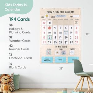 Tableau mural interactif en tissu pour l'apprentissage du calendrier, avec poches, pour la gestion du temps des tout-petits, des enfants et des élèves de maternelle - Product Image 4