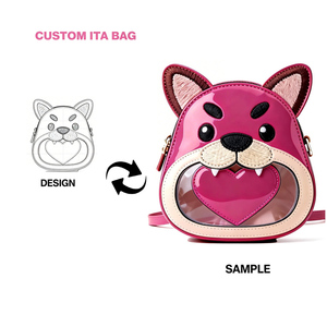 Sac à bandoulière Ita personnalisé OEM avec fenêtre transparente, sac Itabag Kimetsu de luxe en cuir pour femme, vente en gros Chine - Product Image 1