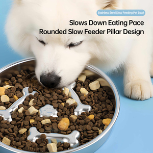 Ciotola Multiforme <span class=keywords><strong>in</strong></span> Acciaio Inox 304 per Animali Domestici, Tappetino Quadrato Anti-ingozzamento per <span class=keywords><strong>Cani</strong></span> <span class=keywords><strong>e</strong></span> <span class=keywords><strong>Gatti</strong></span>, Ciotola Antiscivolo per Cibo <span class=keywords><strong>e</strong></span> Acqua - Product Image 6