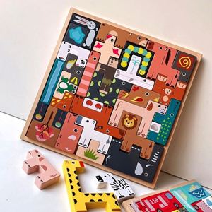 Bloques de Construcción de Animales Tridimensionales de Madera Educativos para Niños, Modelo de Juguete, Juguetes Promocionales - Product Image 1