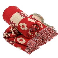 Manta Decorativa Tejida Jacquard con Diseño Geométrico del Suroeste, con Flecos, Estilo Kilim, para Uso en las Cuatro Estaciones, Decoración para Sofá y Cama, Logotipo Personalizado OEM