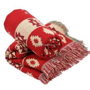 Coperta Jacquard Geometrica Sud-Ovestale con Frange, Motivo Ispirato al Kilim, Decorazione per Divano e Letto, Logo Personalizzato OEM - Product Image 6