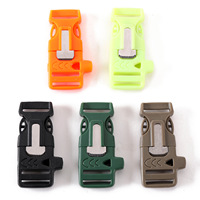 Bracelet de survie en paracorde personnalisé avec logo, multi-outils, boucle en plastique, allume-feu, sifflet, équipement de plein air, OEM complet