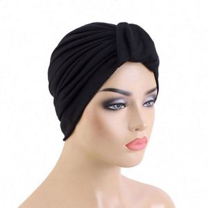 Vente en gros d'accessoires de mode pour cheveux avec logo personnalisé, turbans de couleur unie en POLYESTER SPANDEX, grand nœud, foulard musulman pour femmes, toutes saisons - Product Image 6